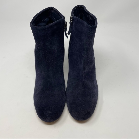 Crown Vintage Blue Suede Tashaa Ankle Boot Block Heel 9.5 - Picture 4 of 9